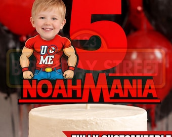 Custom Wrestling Cake Topper – Personalized Name & Age – Wrestling Birthday Party Decoration – Printable Digital Cake Topper
