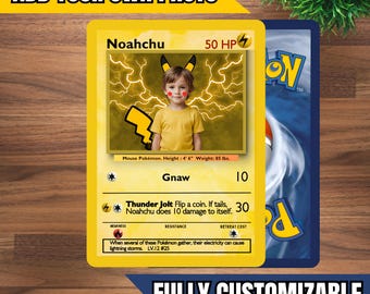 Tarjeta personalizada de Pocket Monster - Recuerdos de fiesta - Regalo de cumpleaños - Regalo de Navidad - Juego de cartas personalizado - Descarga digital - Imprimible