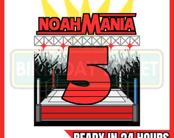 Archivo de diseño de cumpleaños de lucha libre personalizado