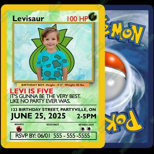 Custom Birthday Invitation - Custom Pocket Monster Invite - Custom Card ...