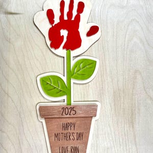 Personalized Handprint Flower Keepsake • Custom Mother’s Day Gift From ...
