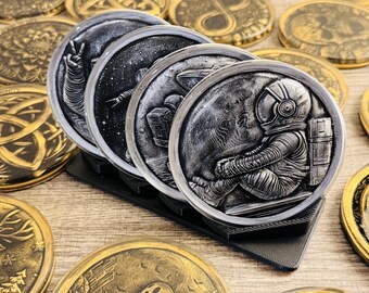 Space Coaster Set - Space Resin Art - Epoxy Space Theme – Space Theme Coaster – Space Theme Gift - Virsiatelier