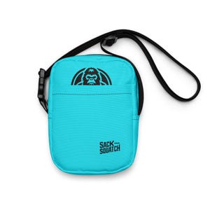 Sacksquatch Blue Crossbody Bag – Bold Bigfoot Design, Premium Quality, Adjustable Strap, Stylish, Functional Bag, Everyday Use, Unique Gift