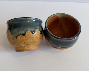 Handgefertigte Keramik Teetassen - Yunomi-Paar im japanischen Stil