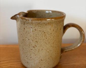Brocca in gres vintage maculato – Lattiera rustica da fattoria, brocca in ceramica artigianale