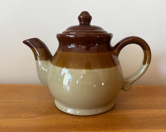 Vintage Brown Drip Glaze Teapot, Rustic Stoneware Teapot, Cottage Kitchen, Farmhouse Style Tea Pot