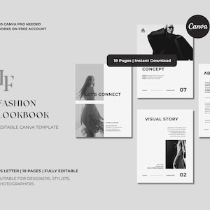 Minimal Fashion Lookbook Template – Canva Editable Portfolio for Designers, Stylists, Photographers