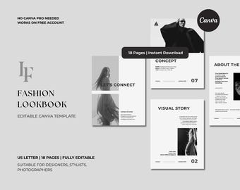 Minimal Fashion Lookbook Template – Canva Editable Portfolio for Designers, Stylists, Photographers