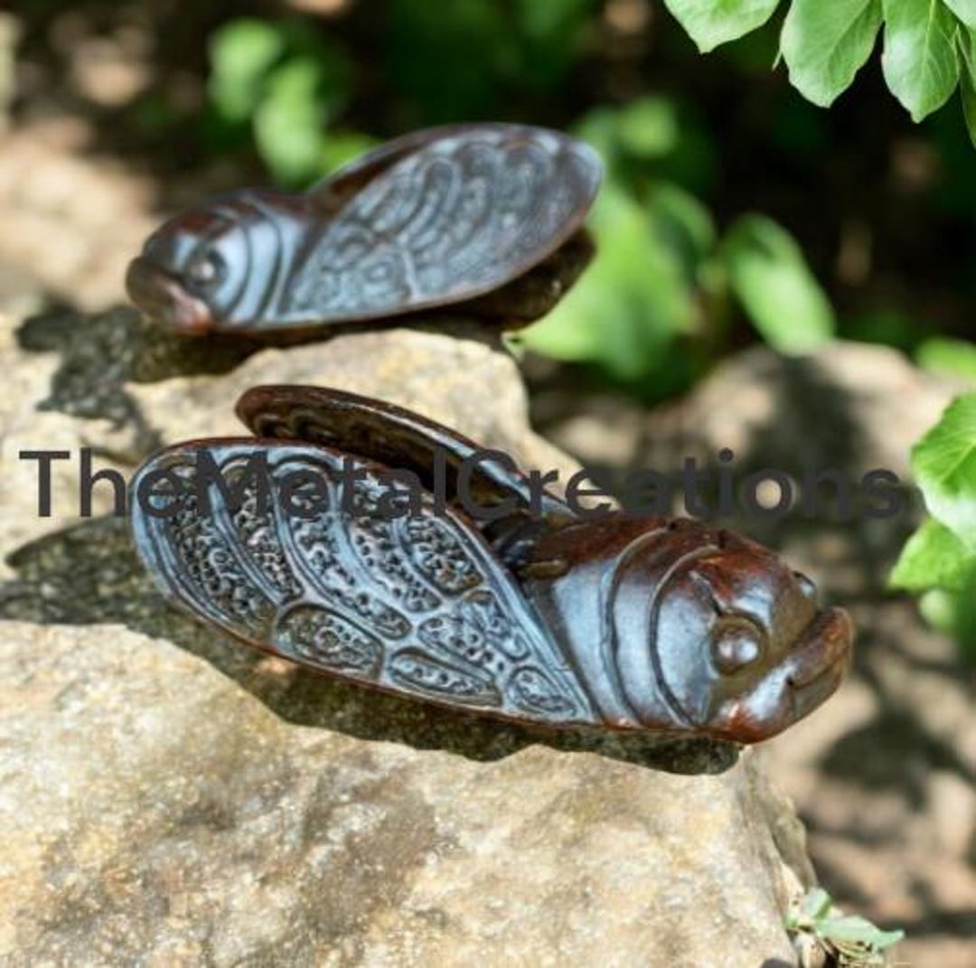 7.8 Old Chinese Boxwood Hand Carved Exquisite Cicada Bamboo Ruyi Statue