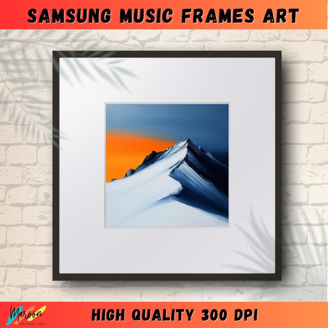 Music Frame Hd Samsung Music Frames Art | Snow-capped Mountain Sunset Vibrant ...