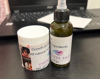 Set de aceite y pomada para el crecimiento del cabello de 2 oz.