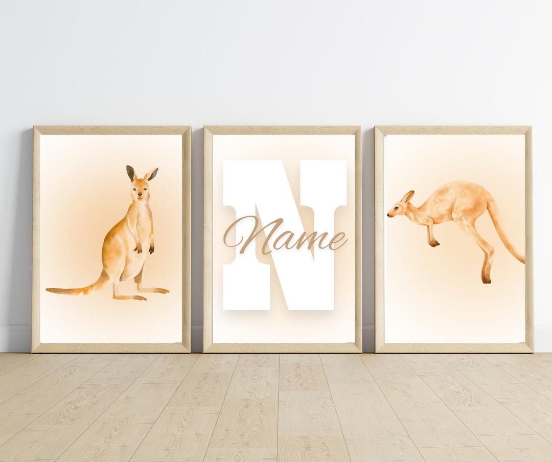Neutral Baby Cute Australian Animal Nursery Decor Wall Art Prints for ...