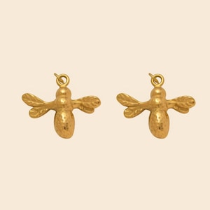 Gold Bee Charm PVD Insect Pendant for DIY Bracelet Necklace Earrings Stainless Steel Animal Jewelry Making Supplies Bulk Gifts for Her