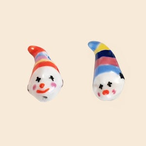 Clown Face Circus Beads Charm Spacer Murano Glass Clown the Dead DIY Jewelry Making Supplies Smiling Face Earring Vintage harlequin 1990s