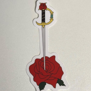 Revolutionary Girl Utena Anime Sword And Rose Vinyl Sticker