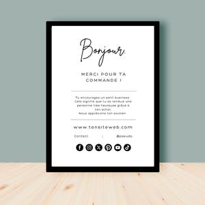 E-flyer remerciement commande/achat pour clients - Template/modèle - Outil numérique personnalisable sur Canva Free
