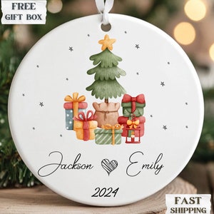 Kerstornament voor stellen Gepersonaliseerde namen voor stelletjes kerstornament Onze eerste kerst samen Nieuw cadeau voor stel