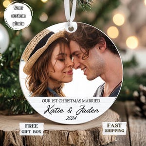 2024 Personalized First Christmas Married Ornament  Our First Christmas Married as Mr and Mrs Sprig Ornament  Mr Mrs Christmas Keepsake