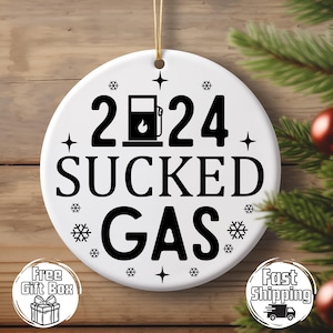 2024 Enfeite de Gás Sugado Enfeite de Natal Engraçado Preços de Gás Enfeite Preços de Combustível Enfeites Decoração de Natal 2024 Boas Festas