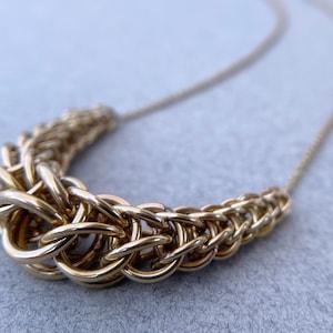 Brass Full Persian Wing Necklace - Welded Full Persian Chainmaille