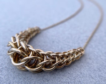 Brass Full Persian Wing Necklace - Welded Full Persian Chainmaille
