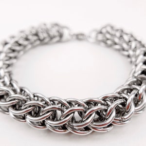 Welded-Link Chainmaille Bracelet - Full Persian Chain - Stainless Steel Jewelry