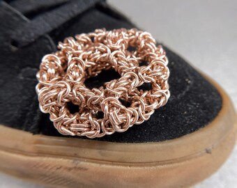 Welded-Link Chainmaille Hacky Sack - Byzantine Dodecahedron - Bronze