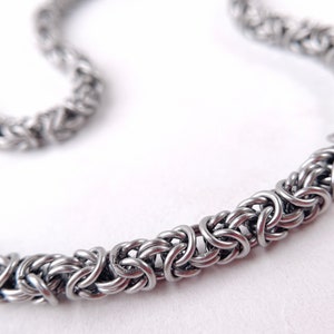 Chainmaille Necklace Byzantine Pattern Waterproof Stainless - Etsy