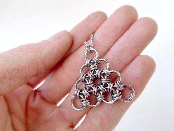 Sterling Silver Triangle With Stone Necklace — The Beau & Bauble