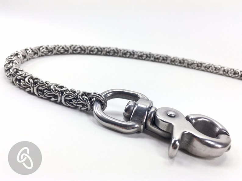 Chainmaille Wallet Chain Stainless Steel Byzantine Thick Etsy