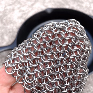 Chainmaille Pot Scrubber, Stainless Steel, Welded-Link