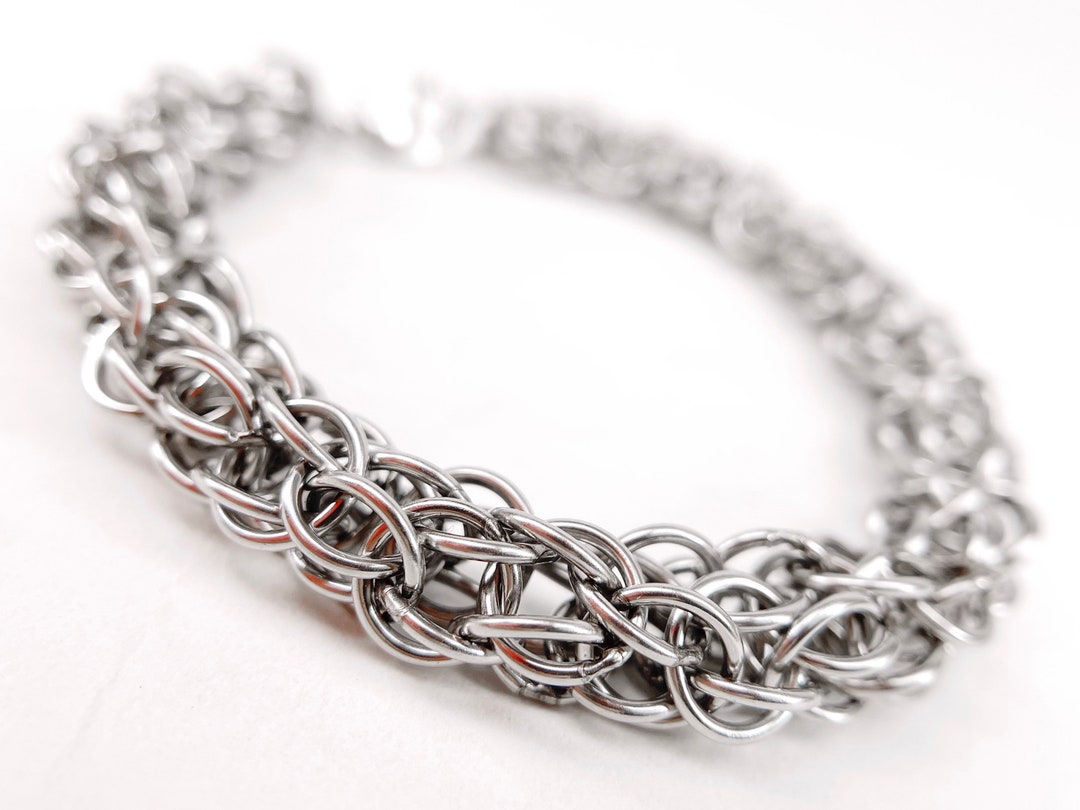 Chainmaille Bracelet Welded-link Stainless Steel Chaos - Etsy
