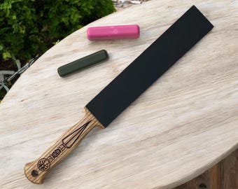 Handcrafted Leather Knife Sharpening Strop with Polishing Paste