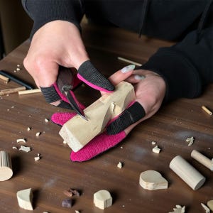 Juego de protección para cepillado, juego de tallado de madera, protección rosa contra daños para mujeres, juego de inicio de 6 piezas