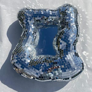 Disco Ball Mirror  Mosaic Tiles Funky Wall Frame Decor