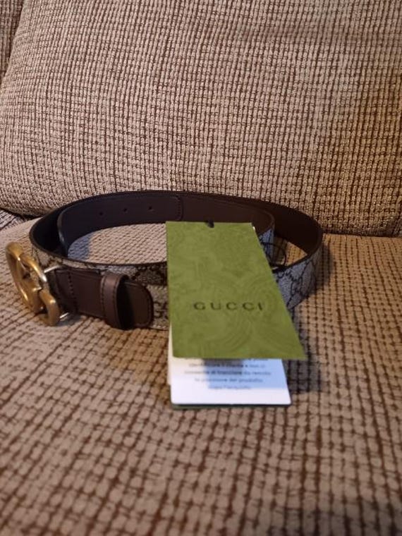 Gucci Era Vintage GG Belt Brown Vintage GUCCI Brown Leather GG 25mm Belt 80 32 – Fashion Reloved main image 4