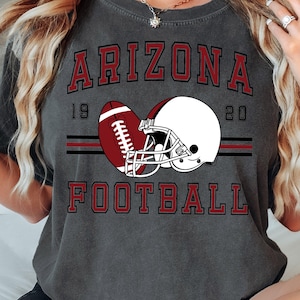 Arizona Vintage Style T-Shirt, Retro College Inspired Graphic Tee, Washed Dark Gray Unisex Shirt, Football Mom Shirt, Football Season Tee