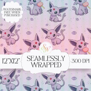 ESPEON Seamless Pattern Design | Digital Download File | JPEG | Pokemon | Printable | Sublimation