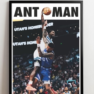 Anthony Edwards "Homem-Formiga" Slam Dunk - Pôster esportivo ilustrado / Arte de parede