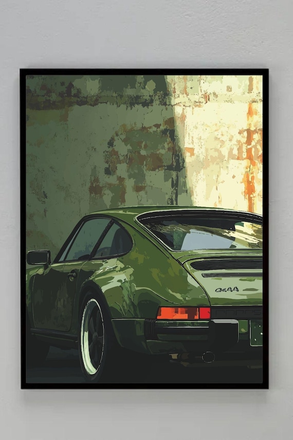 Vintage Green Porsche 911 Poster - Classic Car Digital Artwork - Etsy