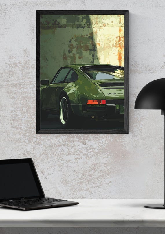 Vintage Green Porsche 911 Poster - Classic Car Digital Artwork - Etsy