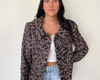 Vintage Jacket | ESCADA Boucle Woven Tweed Blazer Jacket Coat 80’s 90’s | Size M