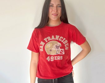 Vintage T-Shirt | SAN FRANCISCO 49ers Football Sports Graphic Tee Top Shirt Pullover California 80’s Red | Size S