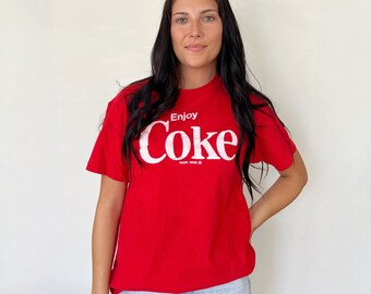 Vintage T-Shirt | COKE Coca Cola Pullover Top Shirt Graphic Tee 80’s 90’s Red White | Size M