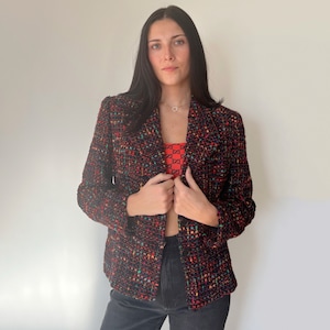 Vintage Jacket | ESCADA Boucle Woven Tweed Blazer Jacket Coat 80’s 90’s | Size S/M