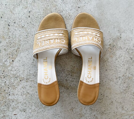 Vintage Shoes | CHANEL Logo Slides Sandals Mules … - image 6