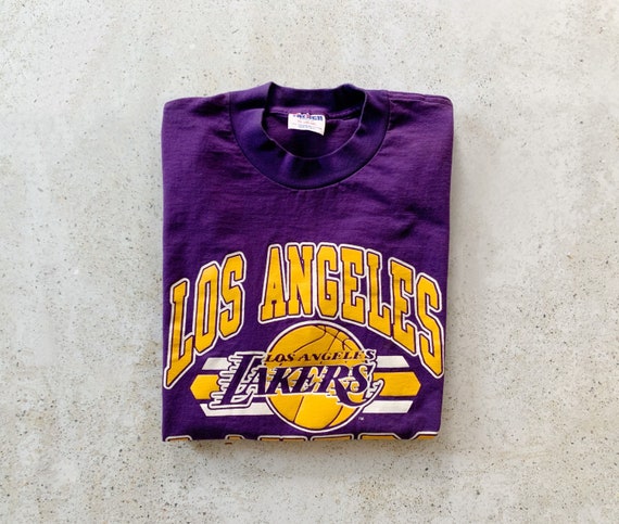 VINTAGE TEE - OLD SCHOOL NBA T SHIRT LAKERS LOS ANGELES