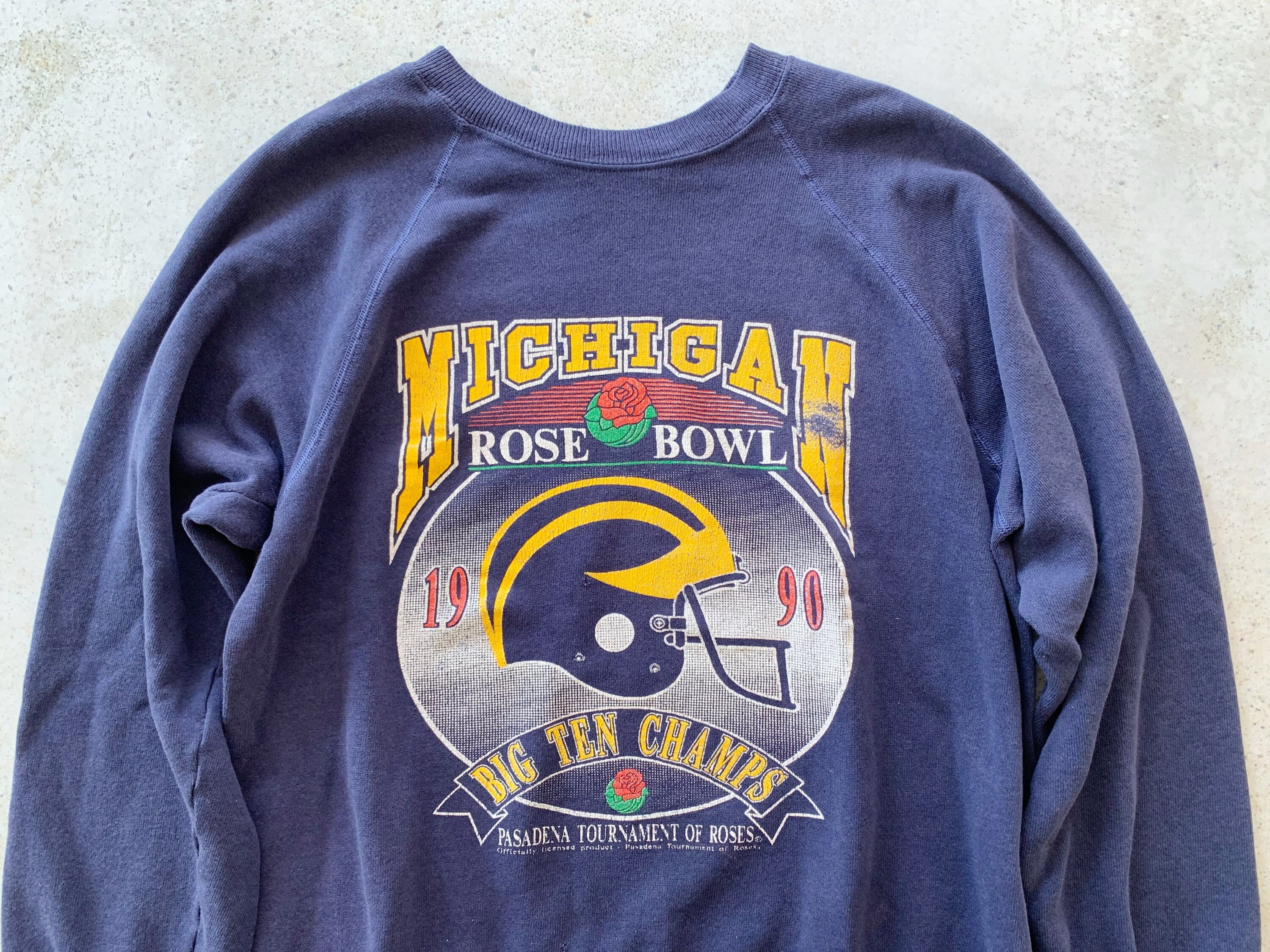 Vintage Sweatshirt MICHIGAN Rose Bowl 1990 Raglan Crew Pullover