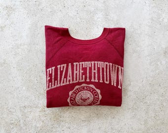 Vintage Sweatshirt | ELIZABETHTOWN COLLEGE University Collegiate Sweatshirt Pullover Shirt 80's | Size L