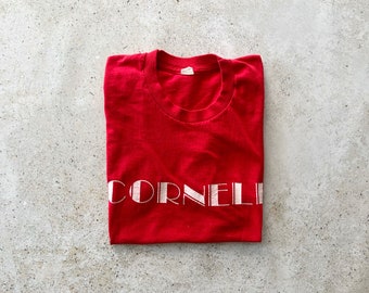 Vintage T-Shirt | CORNELL Pullover Top Tee Shirt College University 80’s Red | Size S